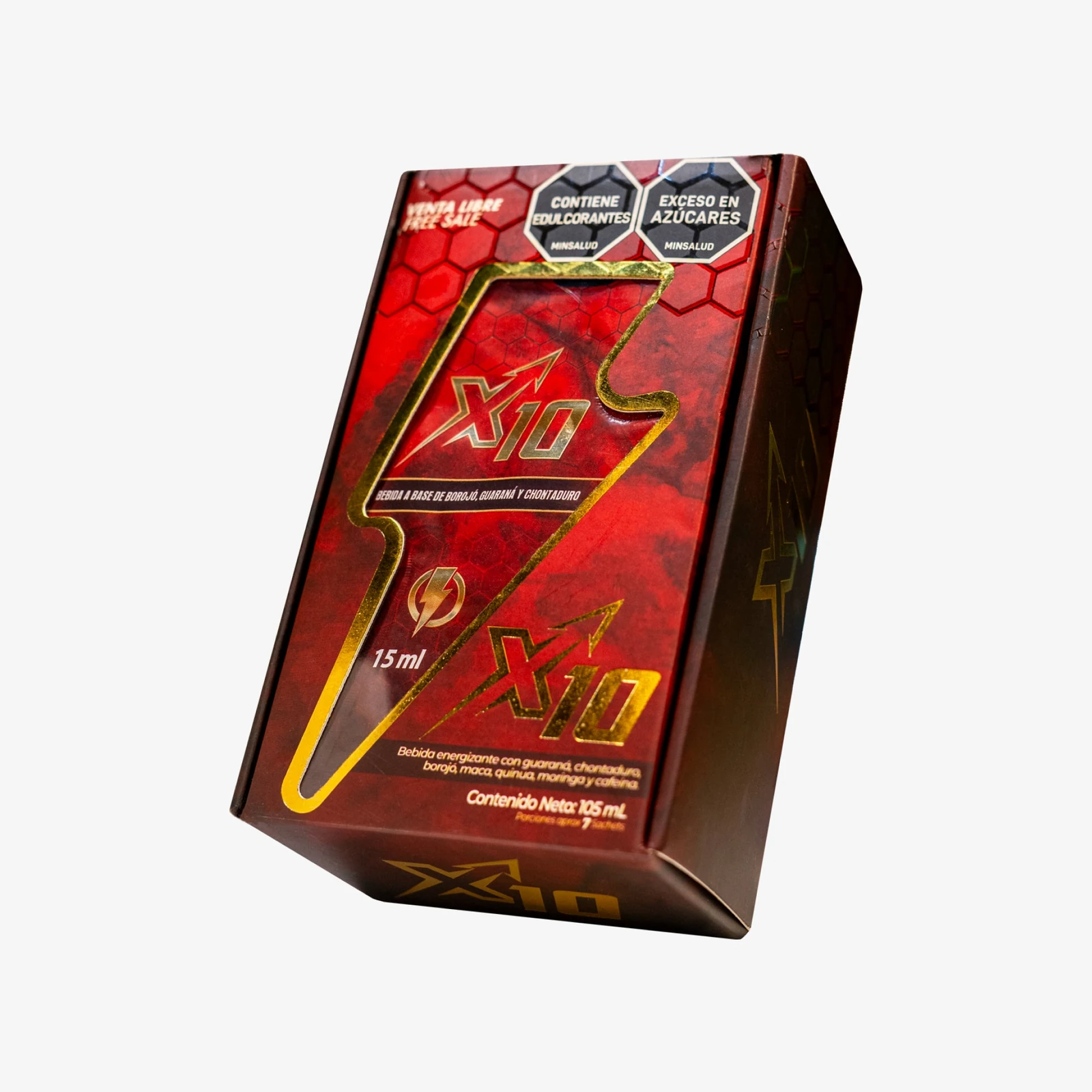 X10 Caja - foto principal del producto, 7 sachets de 15 mL